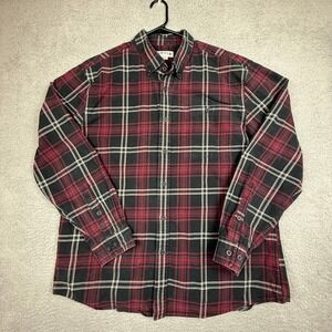 Orvis Classic Collection Heavy Flannel Button Down Shirt XL Plaid‎ Red Black